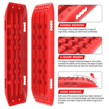 Buy X - BULL KIT1 Recovery track Board Traction Sand trucks strap mounting 4x4 Sand Snow Car RED - Mud Tracks